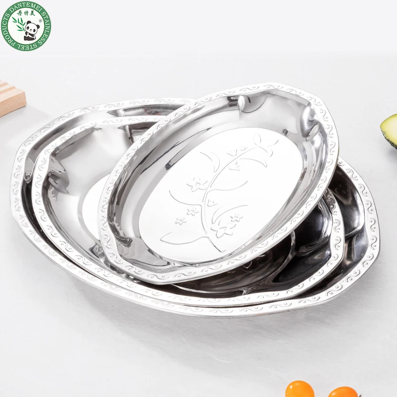 Perfect Quality Stainless Steel Dinnerware Sets European Tray Dishes For Vegetable Fruit Food