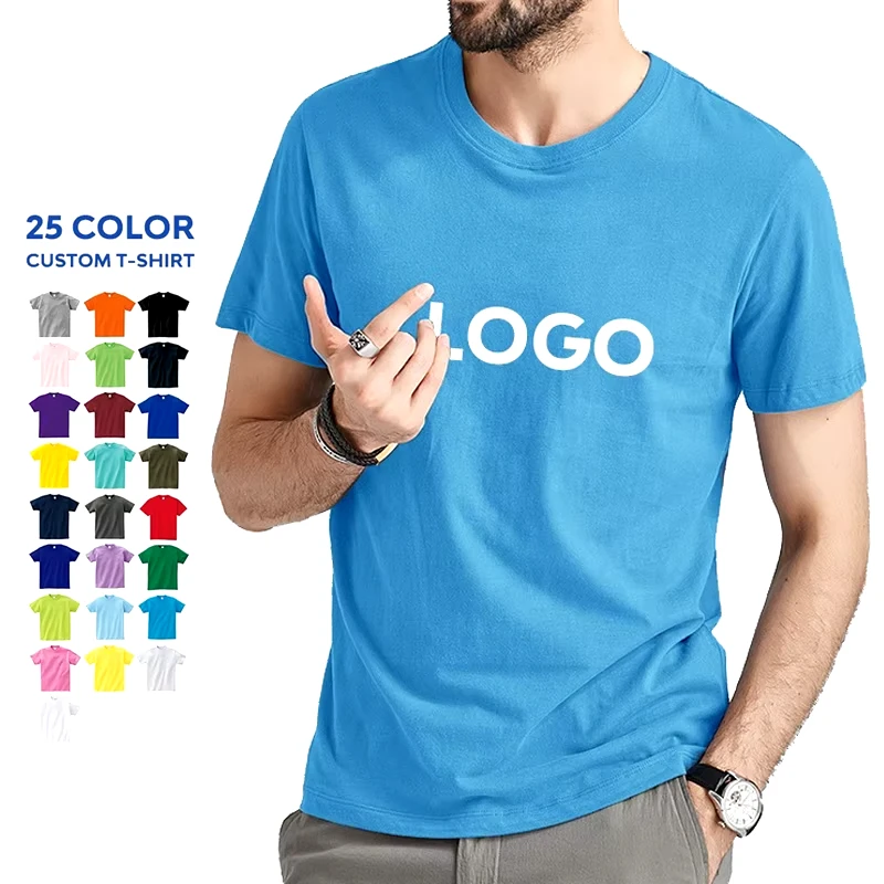 Wholesale Classic Round Neck Polyester Blank t shirt custom printing with logo White Plain t-shirt in bulk