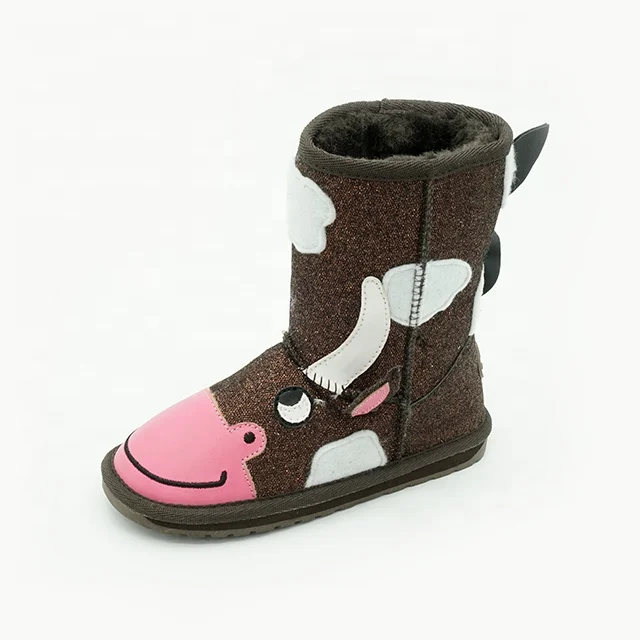 Warmlab индивидуальный дизайн; Модные блестящие ботинки из натуральной шерсти для детей