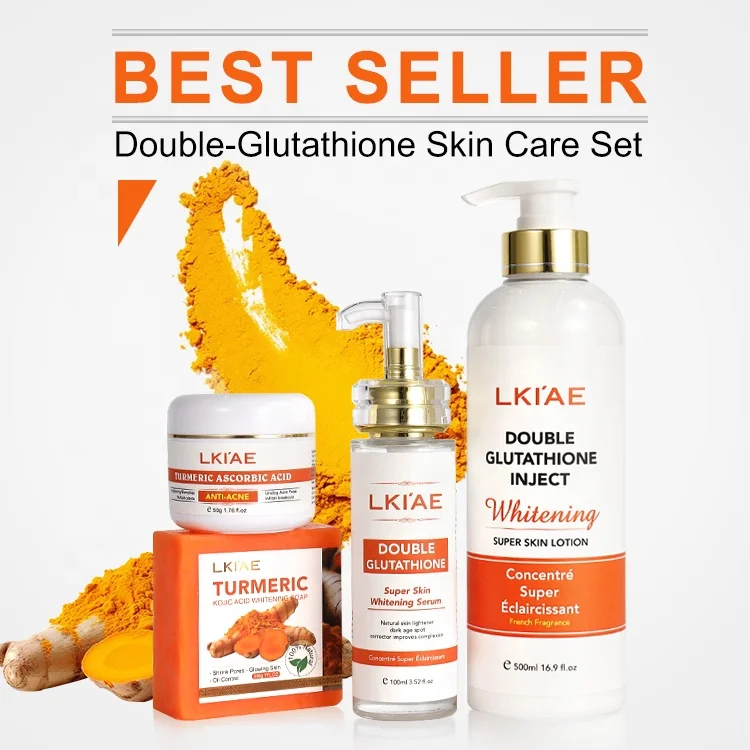 Wholesale Beauty Products Anti-Acne Dark Spot Glutathio Whitening Skin Care Soap Turmeric Sets For Face Skin Care