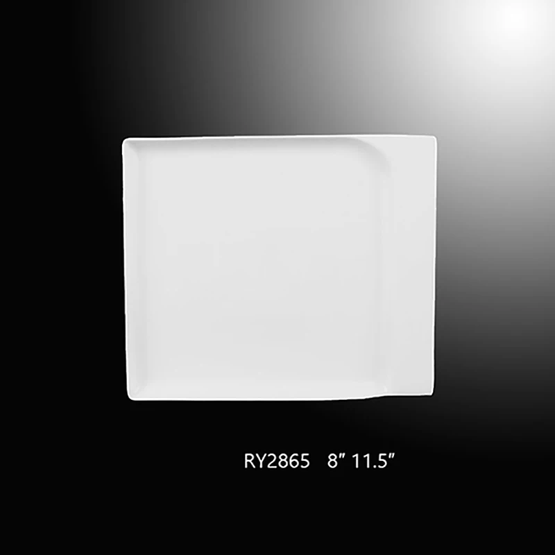wholesale cheap porcelain square plate for daily use banquet hotel ceramic plate for hotel
