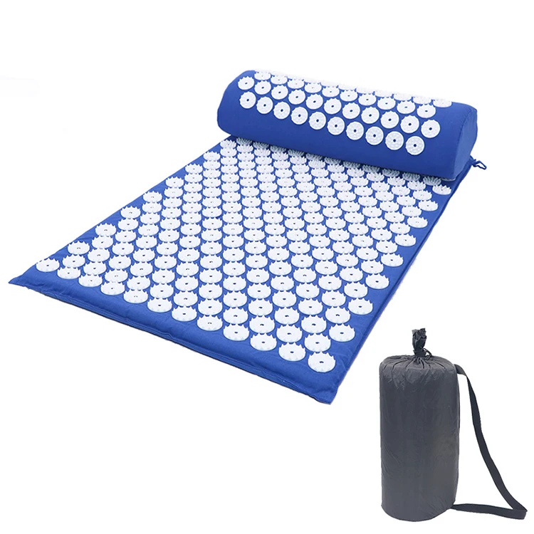 Natural linen Yoga Yantra Foot Shakti Lotus Plastic Spikes Massage Acupressure mat