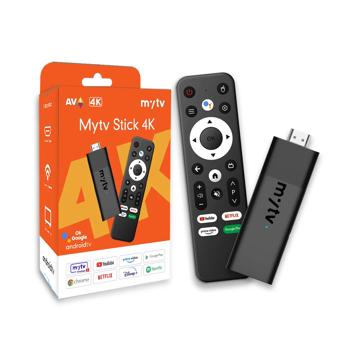 Mytv Stick T300S android tv stick quad core android TV box stick black 4k streaming device custom set top box