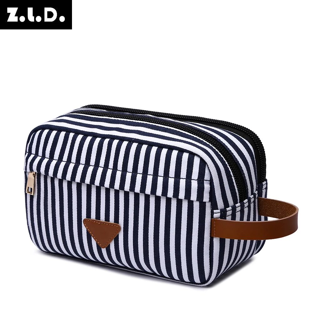 ZUOLUNDUO New designer fashion custom logo blue white stripes outdoor luxury duffle luggage bag large capacity travel bag set