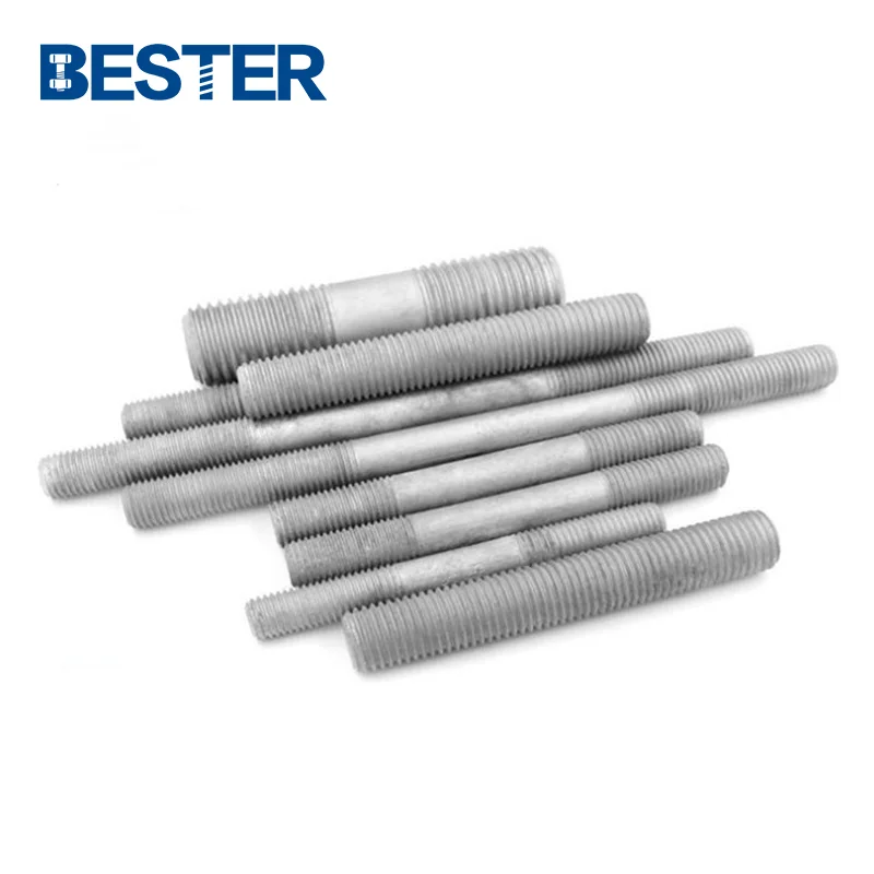 Factory tower electricity power carbon steel DIN975 DIN976 grade 10.9 12.9 hot dip galvanized a193 b7 a194 2h stud bolts and nut