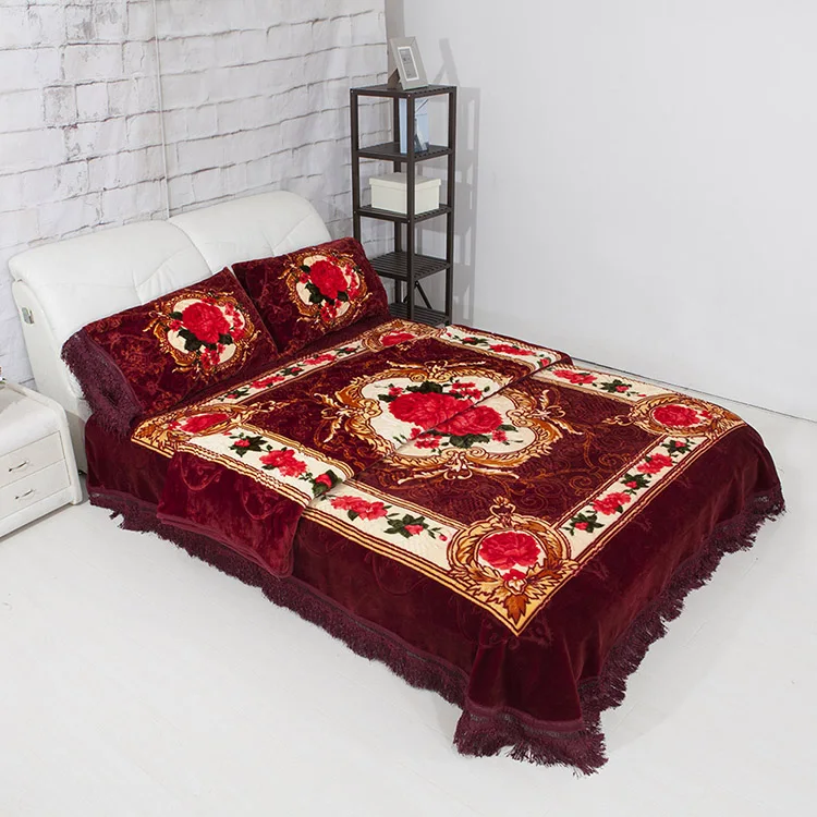 Wholesale Double Layer 2pli Korean Blanket Coperte Cobijas Psra Adulto 220 240 8kg Weight Kambal Blenket Set