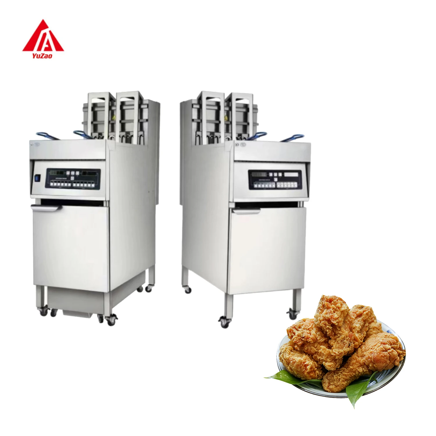 Vertical 304 Stainless Steel Lifting Blast Furnace Fryer Double tank Electric Deep for French Fries