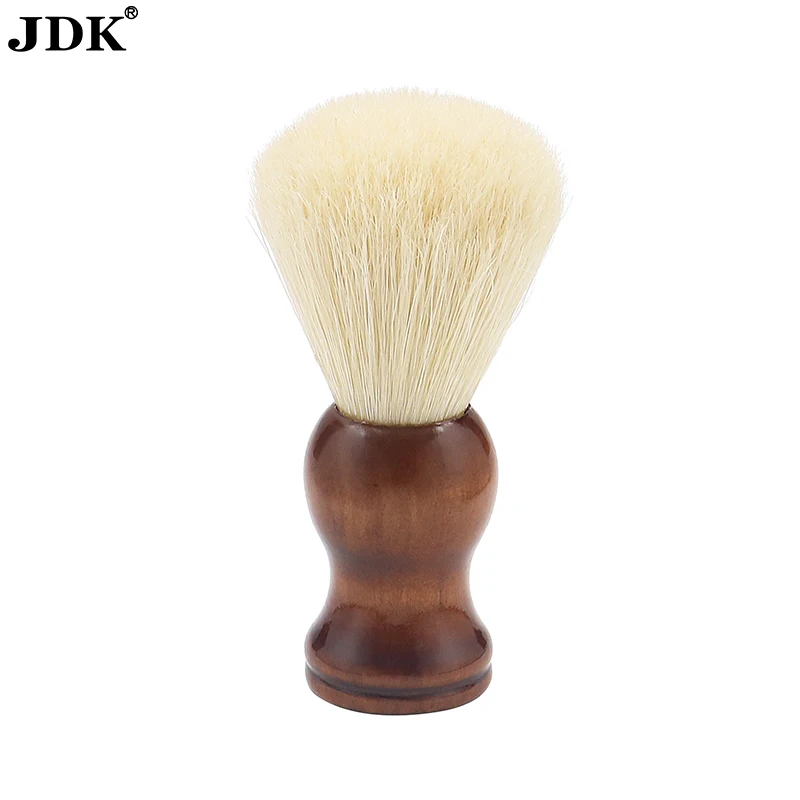 JDK 1PC Professional Natural Wooden Hair Round brush Boar Bristle Shaving Brush