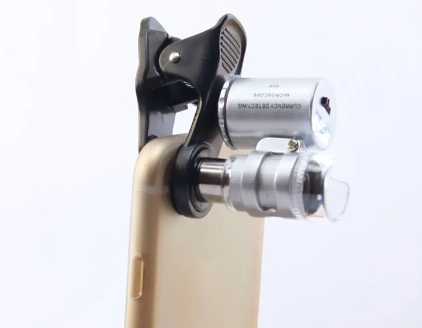 60x LED UV Illuminated Mini Pocket Microscope for Mobile Phone with Clip (BM-MG8050)