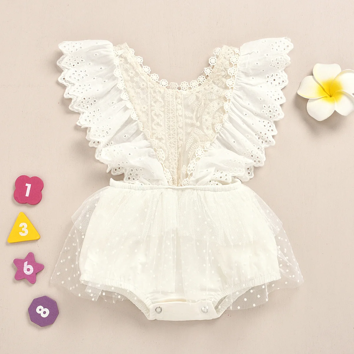 Wholesale Summer Baby Girls Lace Sleeveless Romper Dress Newborn Baby Jumpsuit 0-3 Years