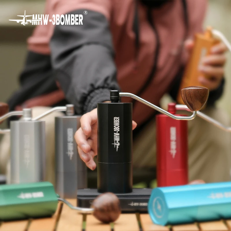 MHW-3BOMBER Adder V3 Coffee Grinder Manual 20g Best Selling Al-Alloy Vertical Pattern Body Handle Dripping Coffee Tools G5840B