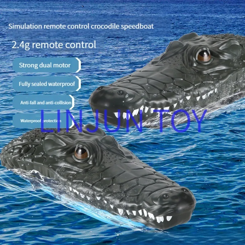 2023 New product  2.4G remote control 4-way waterproof  Crocodile remote control speedboat  Summer water boat toys