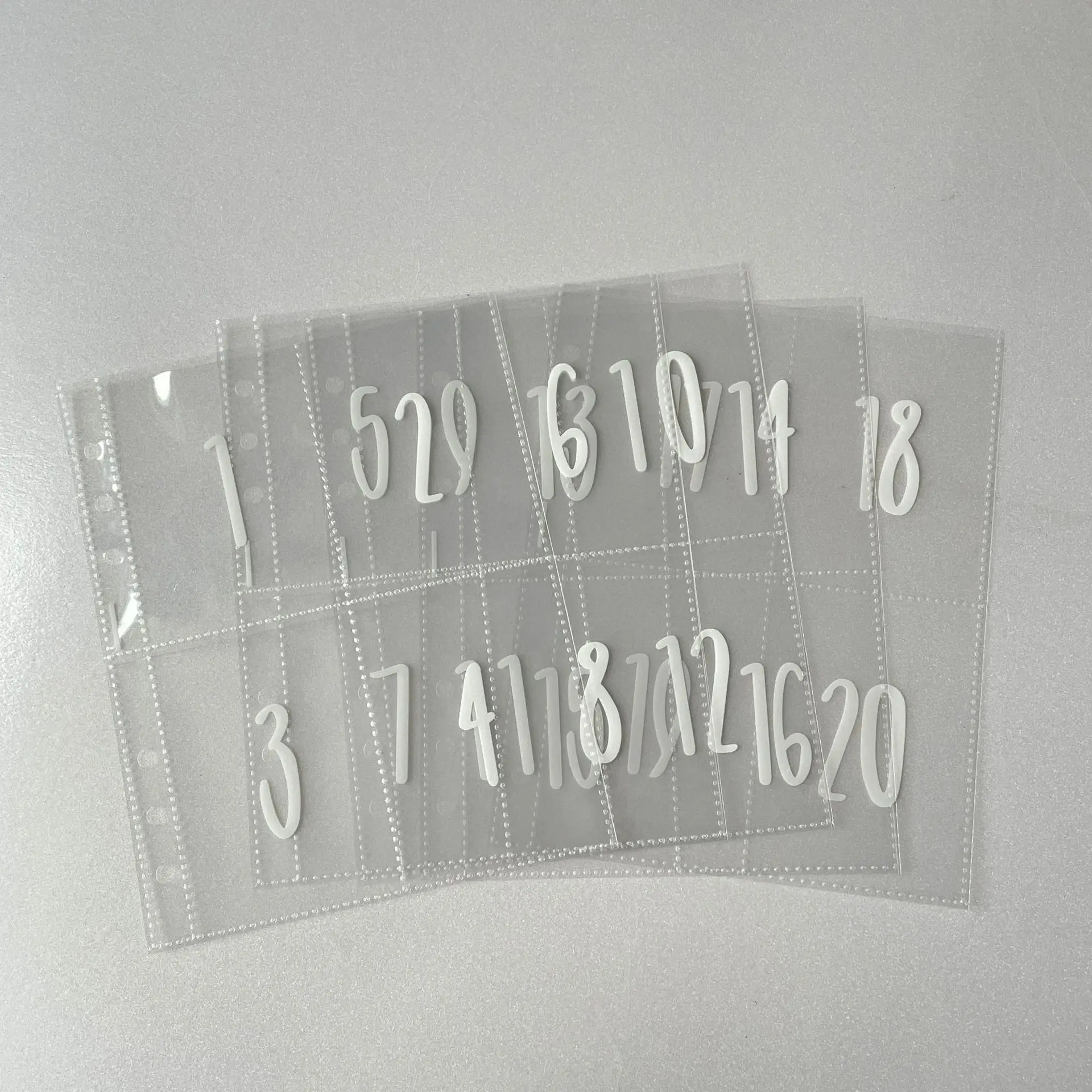 25sheets 100 Pockets With 1-100 Serial Number 6 Ring A5Binder Sleeves,Apply To 100 Envelope Challenge Binder Digital inner page
