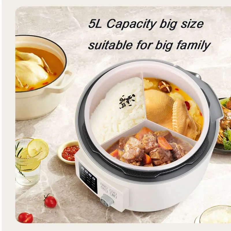 2024 New 5L Electric Pressure Cooker High-Temperature High-Pressure Static Technology Boils Three Samples One Pot No Flavor Loss