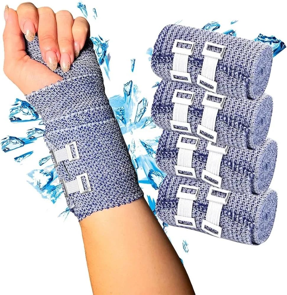 High Quality Portable Athletic Elastic Bandage Wound Care Medical Elasticated Cold Bandage With Clips