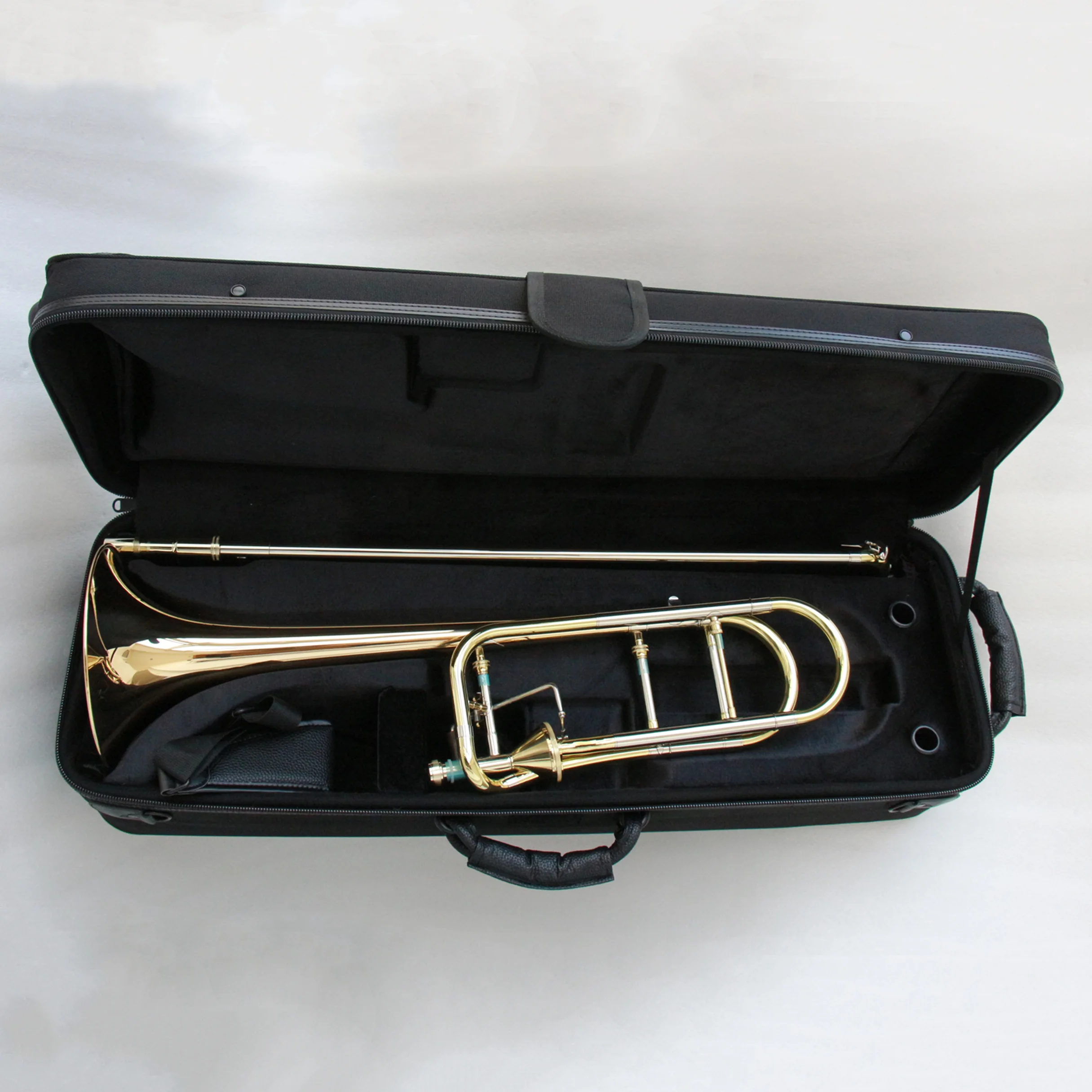 Gold lacquered Thayer valve trombone instrument Bb/F high quality trombone