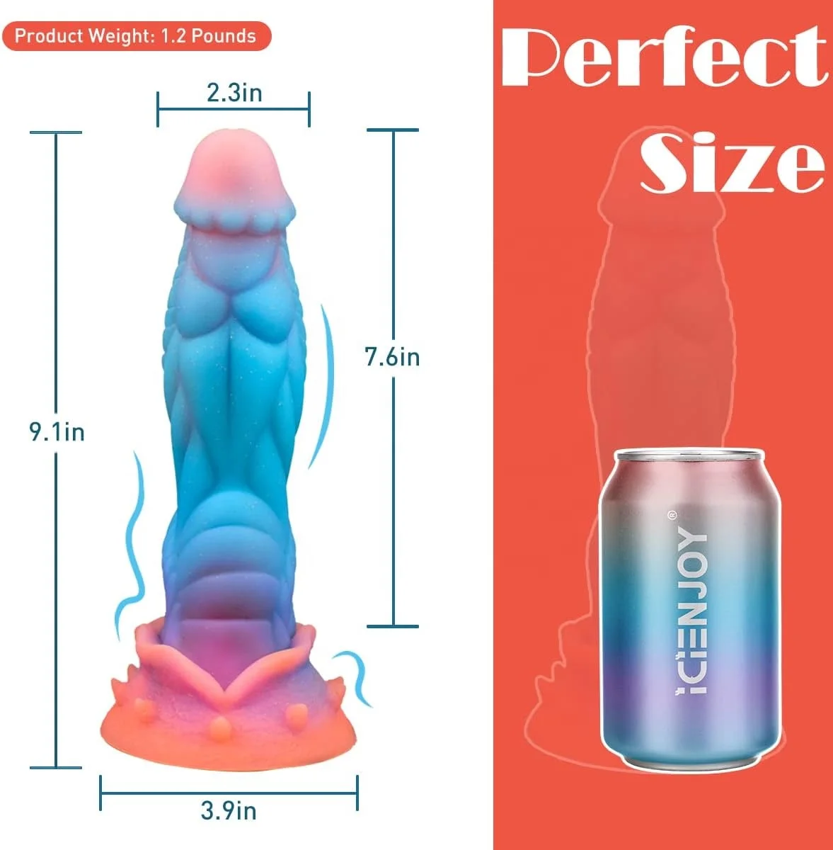 Hot Sale Silicone Luminous Anal Plug Toys For Men And Women 9 Inch Realistic Alien Dildo For Female Masturbator