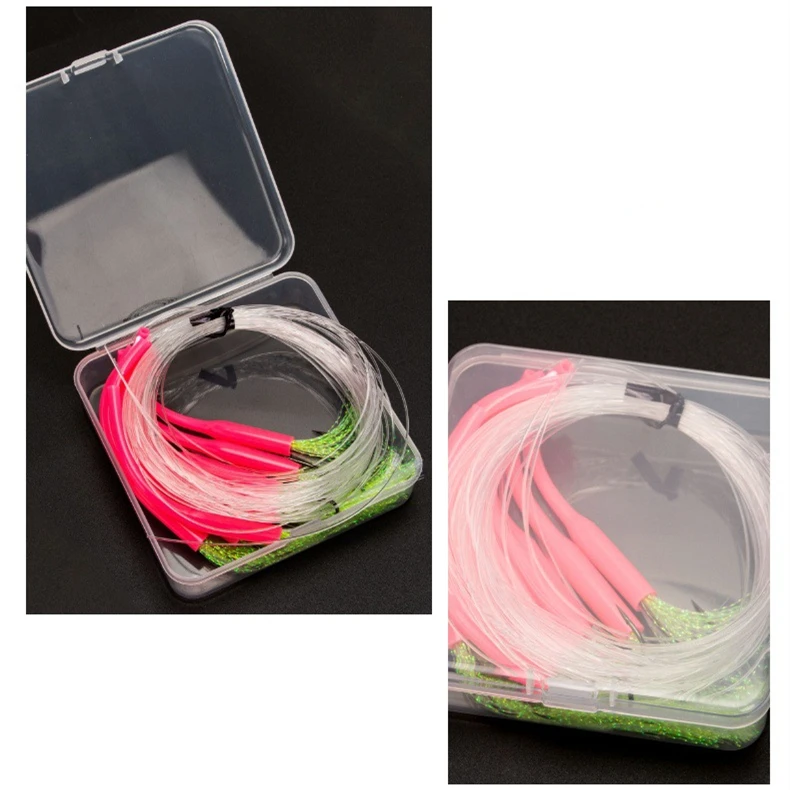 Wholesale 10Pcs/set Sea Fishing Long Handle Hook 1.6m Night Light Bait Sabiki For Carp Fishing