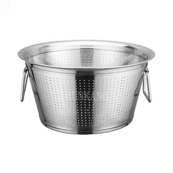 Multi - Function Stainless Steel Big Colander Metal Bucket with Hole for Cleaning