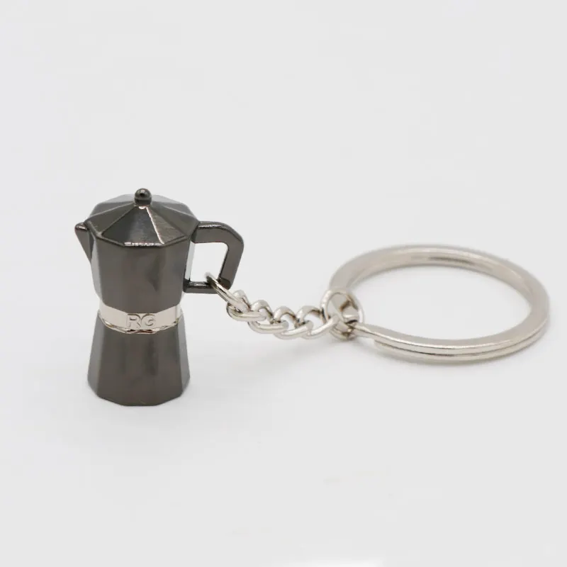 High Quality Custom logo 3d Metal Coffee Keychain