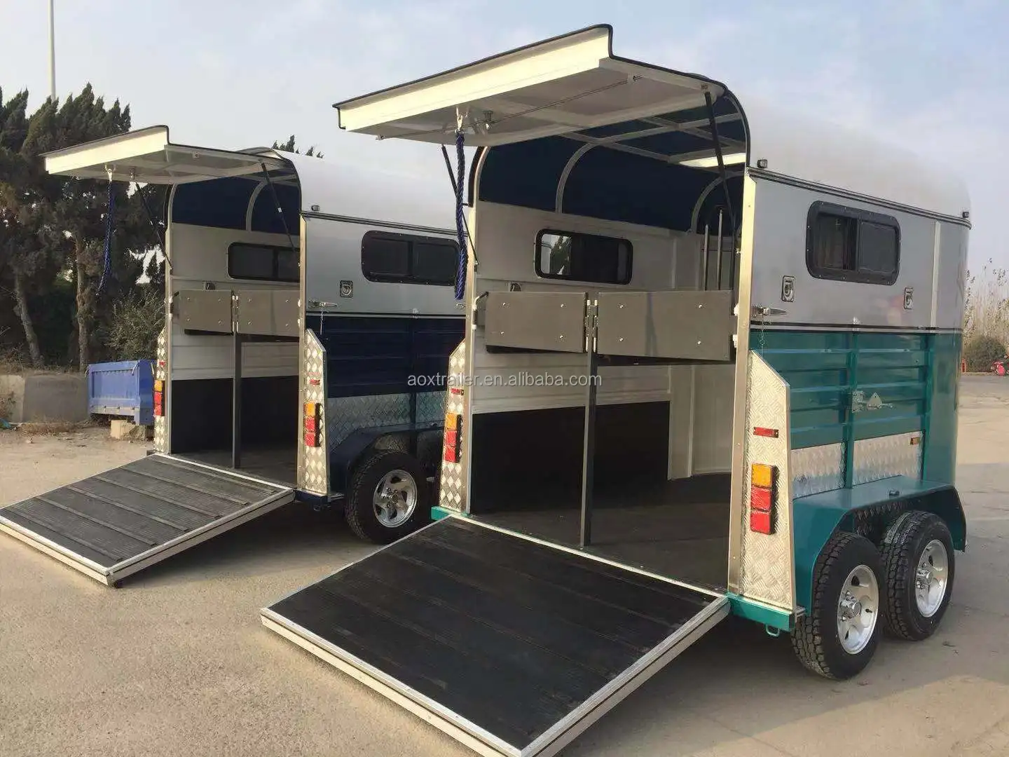 2-Horse Straight Load Trailer Good Selling Horse Float with Adrs Standard Trailers