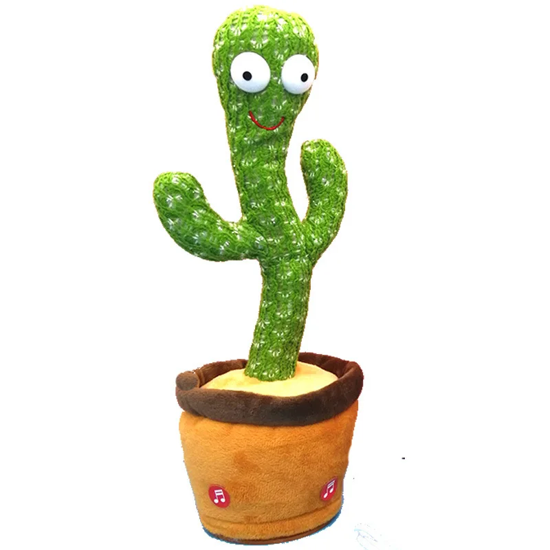 Funny Electric Cactus Plush Toy Dancing Cactus for Baby Learning to Speak Singing Shaking and Talking Electronic Pet