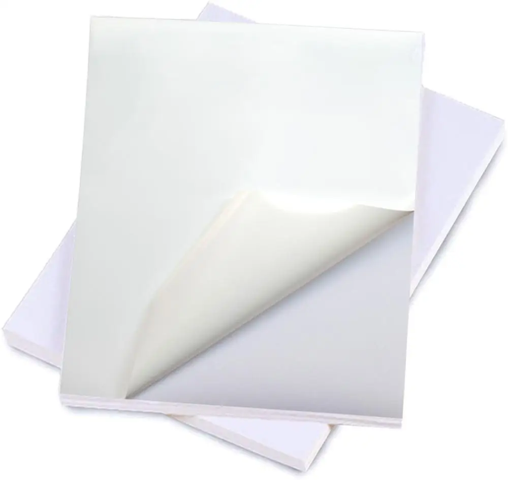 
A4 Size Gloss synthetic Quality Adhesive Sticker Paper Full Sheet Label Compatible For Inkjet Printer 