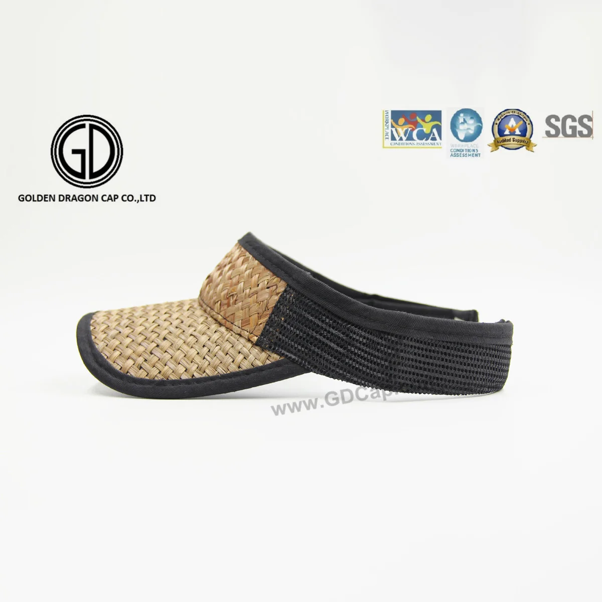 Summer Women Anti Uv Beach Straw Hat Black Bow Adjustable Fashion Visor Cap