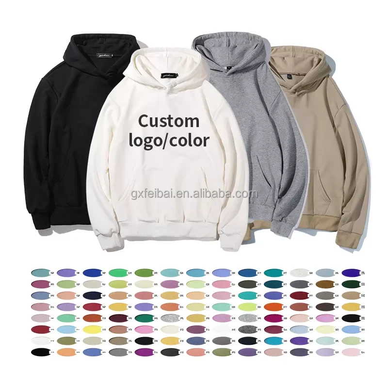 Iconverter Wholesale Plain Mens Streetwear Sweatshirts Hood Pullover Men Custom Printed Hoodies OEM Custom Color 100% Cotton