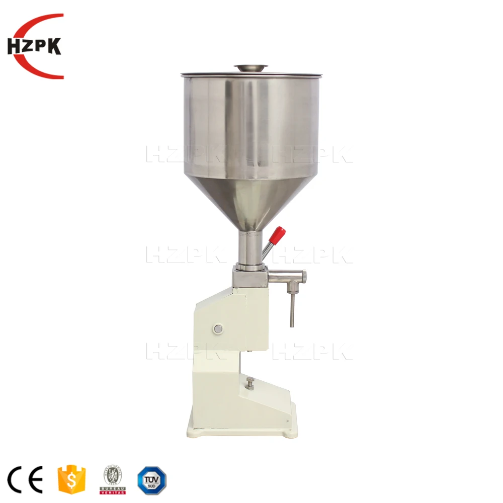 hzpk A03 manual small scale 10ml rollon oil piston lipstick filling machine paste liquid bottle filler for sale