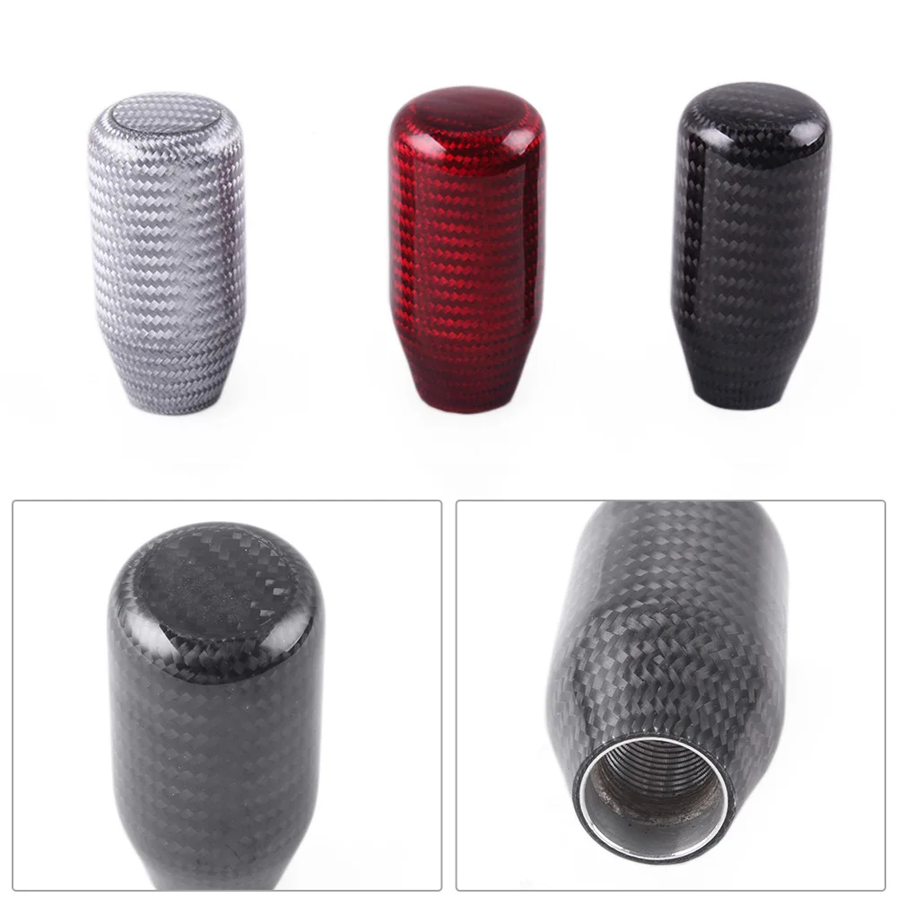 Universal Manual Automatic Car Racing Long Carbon Fiber Shifter Lever Gear Shift Knob Customs Shift Knobs