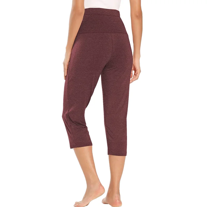 High waist slim ladies maternity dress leggings cropped