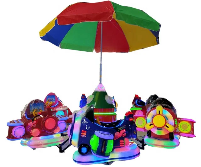 New Indoor Airplane Kids Amusement Rides with Rotating Go up down Music Remote Control PC Carousel for Garden Toy Park