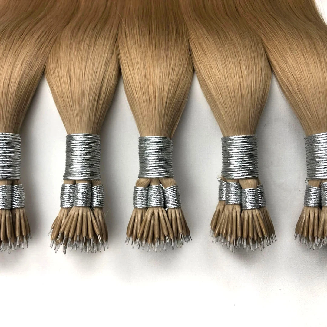 2023 Best Sale Nano Ring Hair Extensions Virgin Remy Full Cuticle Aligened Hair Double Stranded Dropship