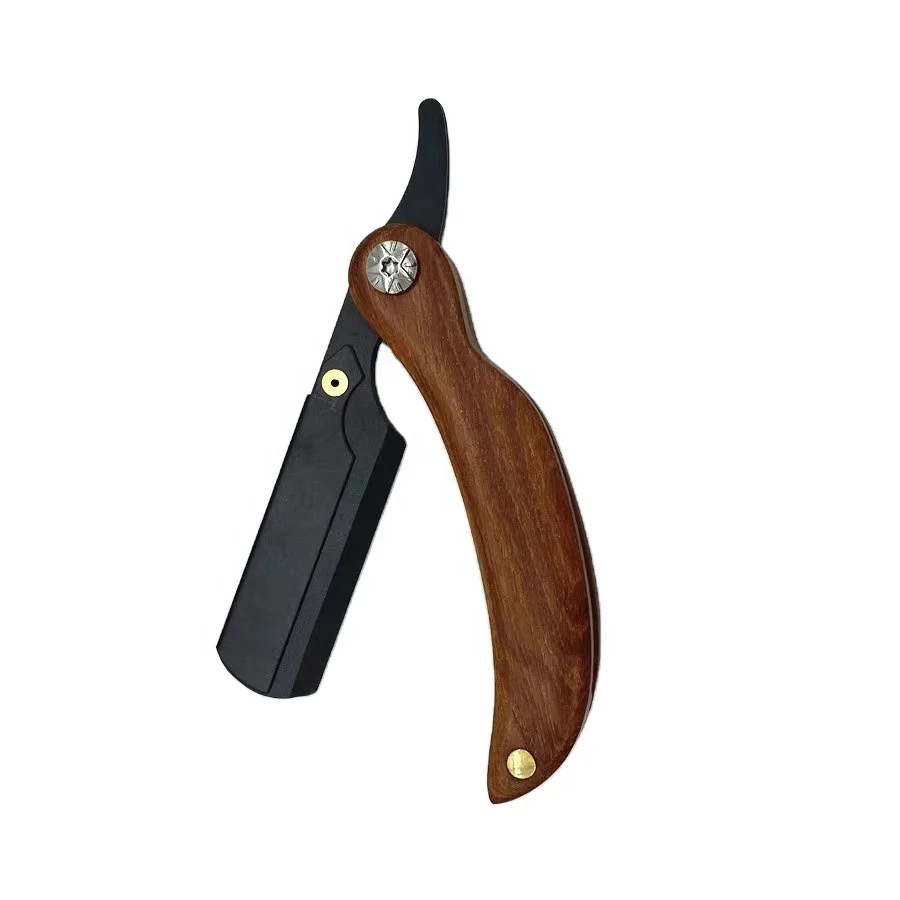 Professional Stainless Steel Single Blade Adjustable Wooded Handle Straight Shaving Razor Folding Razors Safety For Men