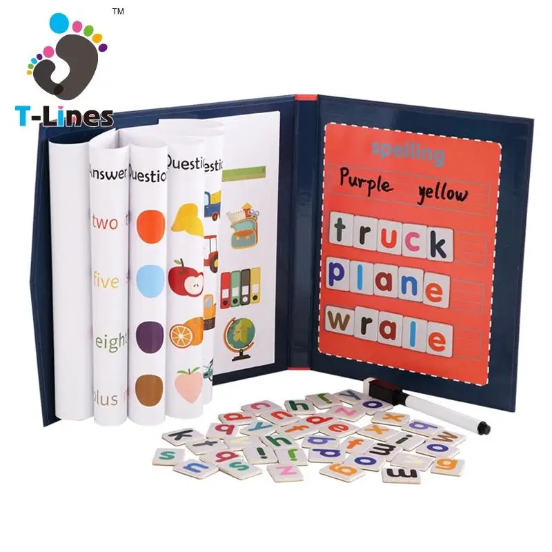 Preschool Educational Match Learning Toys Practice Spell Word Game Kids Magnetic Puzzle Letters