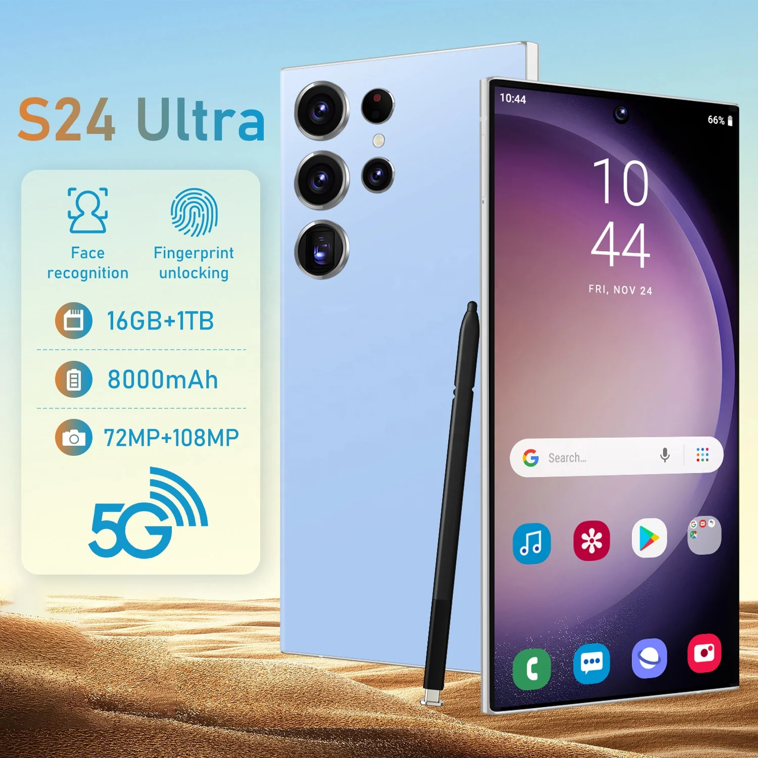 Hot Selling S24 ULTRA original 16GB+1TB 5G Android 14 Cell Phone Smartphone Unlocked Gaming Smart Mobile Phones