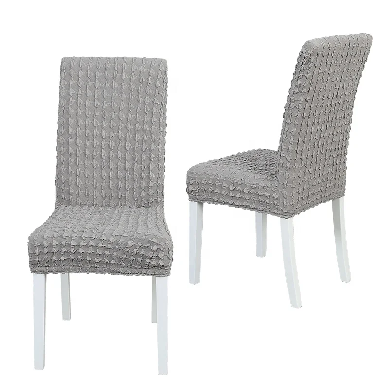 Luxury Modern Solid Jacquard chair cover Polyester Stretchable dining chair cover