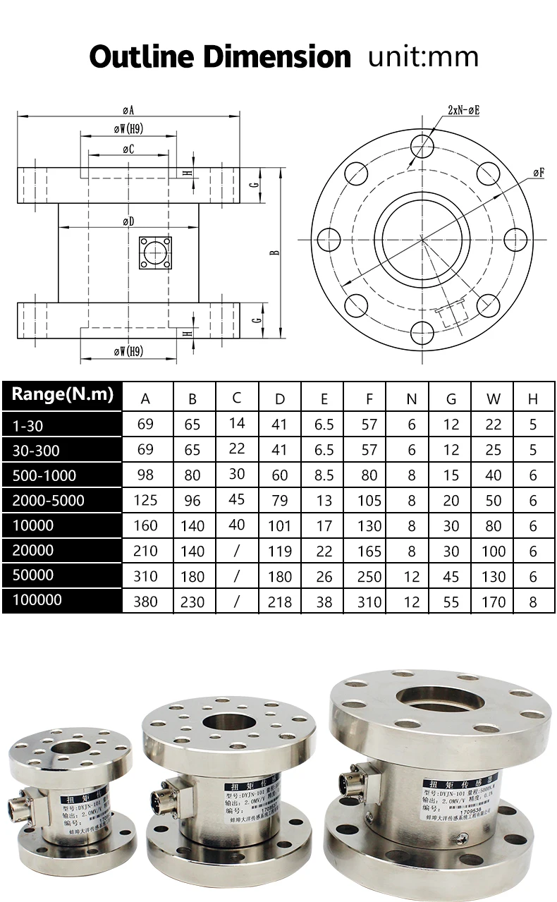 Alloy Steell Stainless Steell Static Force Torque Sensor