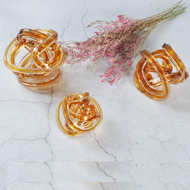 Ваза ручная выдувка текстильное стекловолокно ровная пряжа без узлов жемчужное ожерелье бумажный Декор Декоративные Стеклянные узлы