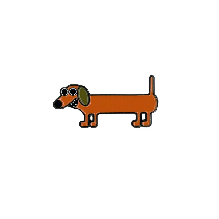 Manufacture Hot Dog Dachshund Soft Hard Enamel Pin Custom Logo Rainbow Cowboy Sausage Dog Lapel Pin Badge Brooch Souvenir Gift