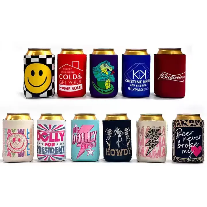 Wholesale solid Foam 12 oz beer coolers foldable insulated coolers can cover sublimation blank can kooize for Cans