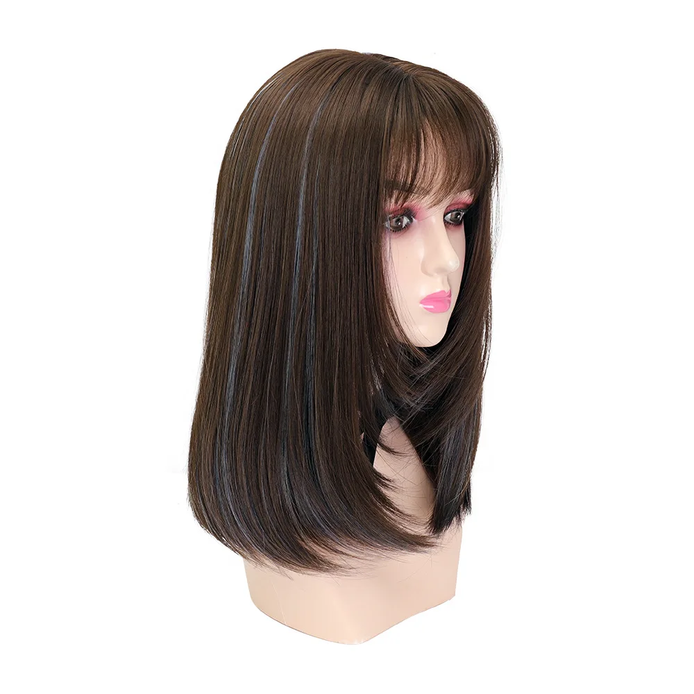 High-Quality Rose Net Human Braided Scalp Full Lace Wig Natural