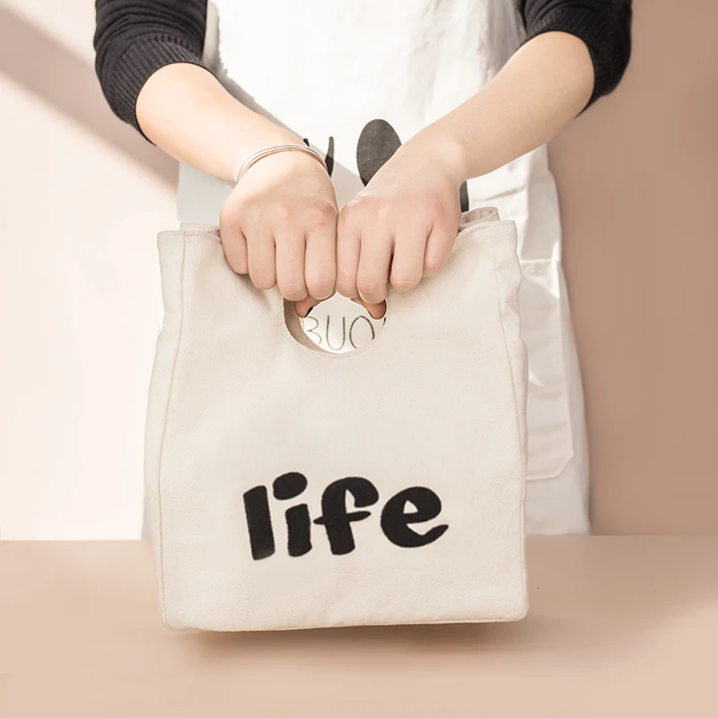 Ins Fashion Hot Selling Heat Insulation Cotton Lunch Bag Cooler Bag