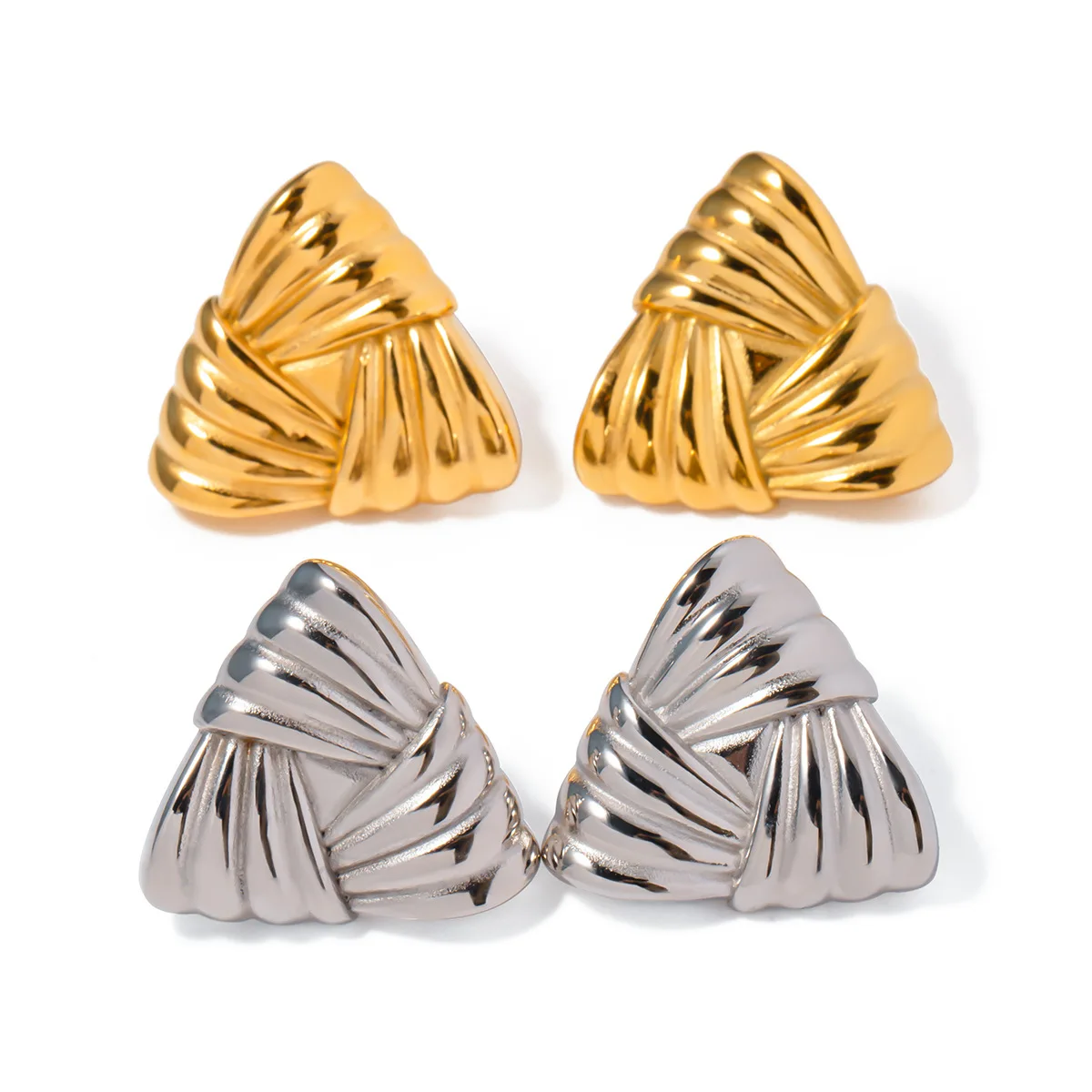 Fashion Jewelry Triangle Stud Earrings PVD Gold Plated Statement Jewelry Tanish Free Stainless Steel Earrings