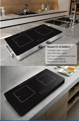 Domino Slider Touch Control Built in Electric Dual Two Double Cooking Zone Burner Induction Hob Cooker Cookstove CE CB