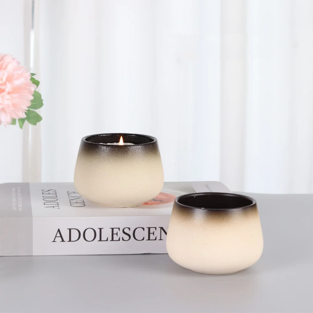 Custom Design Bulk Ceramic Candle Cups Vessels Perfect for DIY Projects & Artisans Stylish & Functional