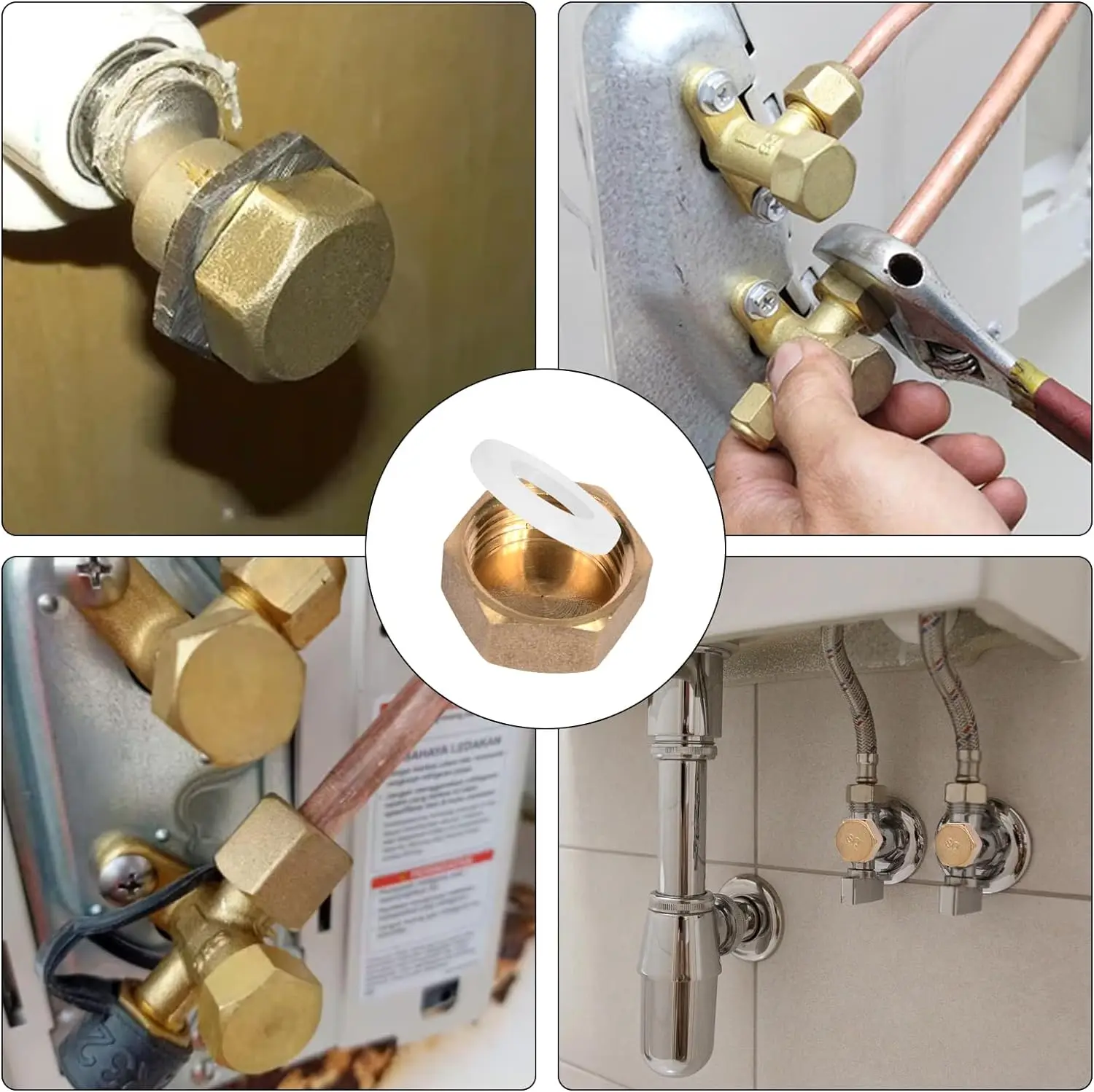 3/8 Inch Brass Compression Cap Stop Valve Cap,Brass Compression Fitting