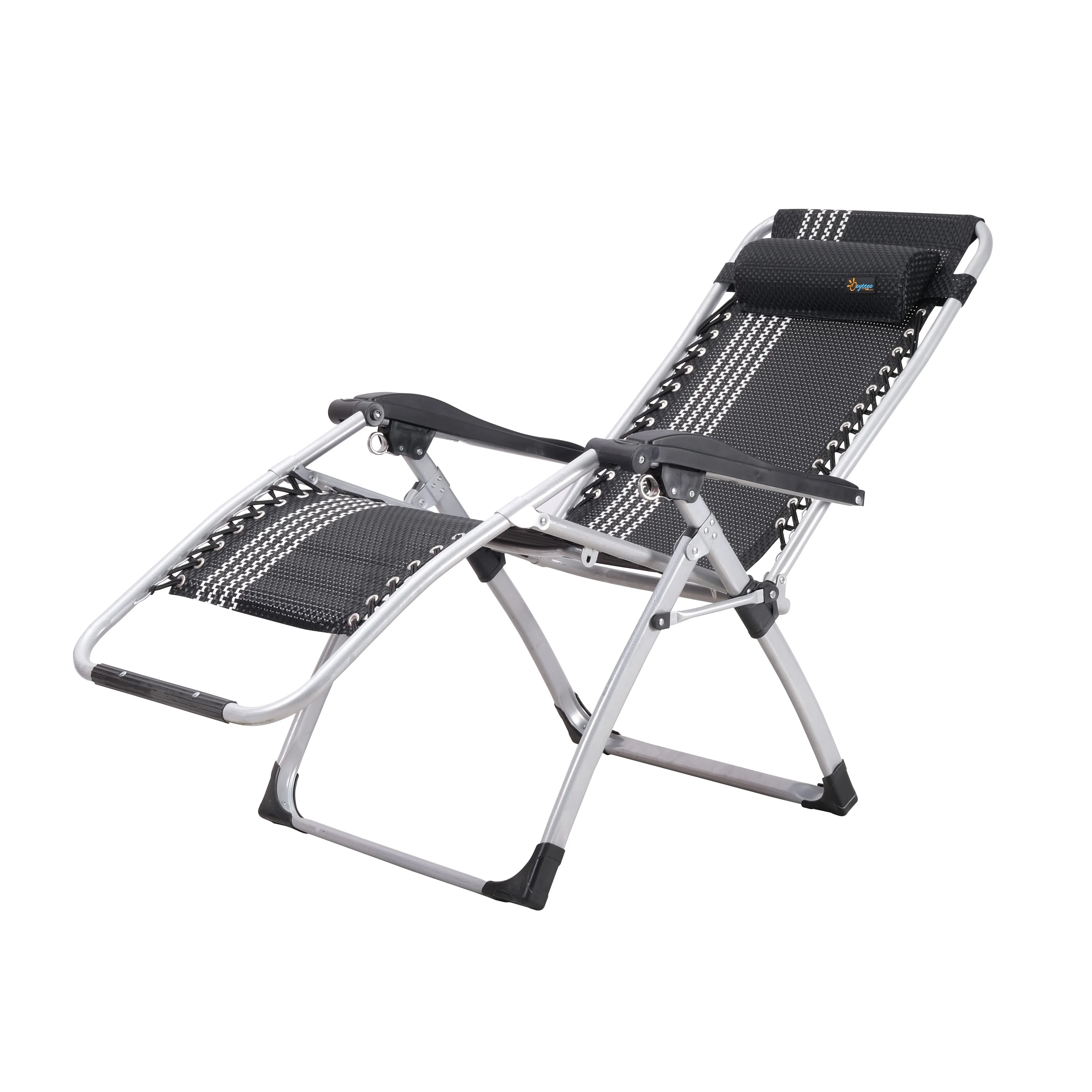 Black Lounge Chairs Folding Bed Adjustable Recliner Patio Chairs Folding Recliner