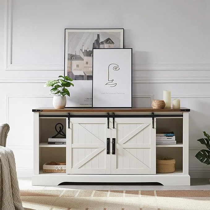 TV stand with fireplace Simple pastoral style TV cabinet TV cabinet